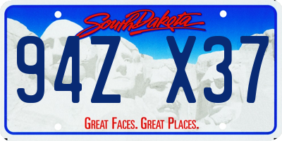 SD license plate 94ZX37