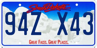 SD license plate 94ZX43