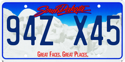 SD license plate 94ZX45