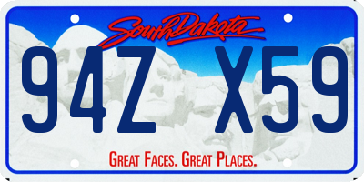 SD license plate 94ZX59