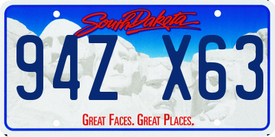 SD license plate 94ZX63