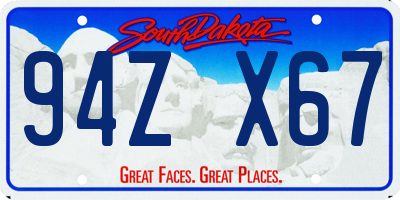 SD license plate 94ZX67