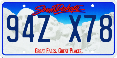 SD license plate 94ZX78