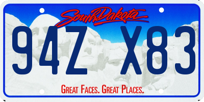 SD license plate 94ZX83