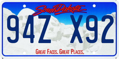 SD license plate 94ZX92