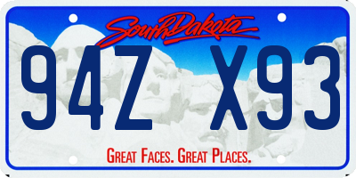 SD license plate 94ZX93
