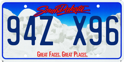 SD license plate 94ZX96