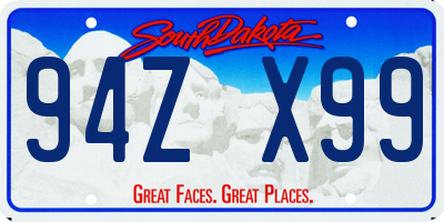 SD license plate 94ZX99