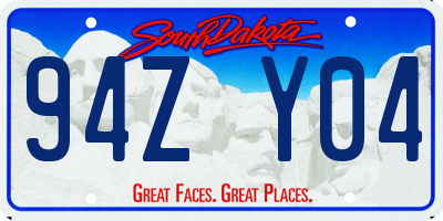 SD license plate 94ZY04