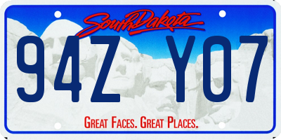SD license plate 94ZY07