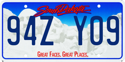 SD license plate 94ZY09