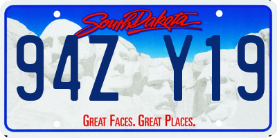 SD license plate 94ZY19