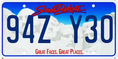SD license plate 94ZY30
