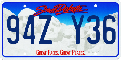 SD license plate 94ZY36