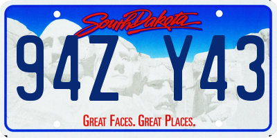 SD license plate 94ZY43