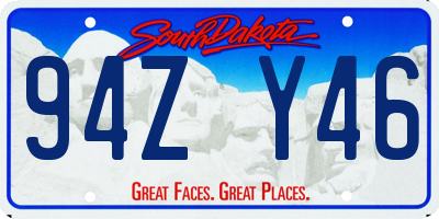 SD license plate 94ZY46