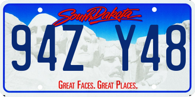 SD license plate 94ZY48