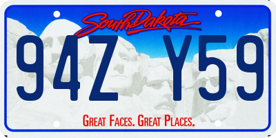 SD license plate 94ZY59