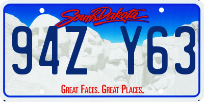 SD license plate 94ZY63
