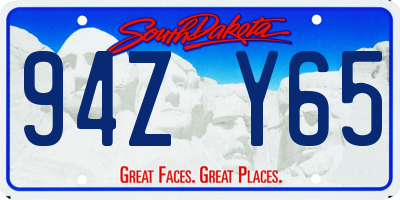 SD license plate 94ZY65