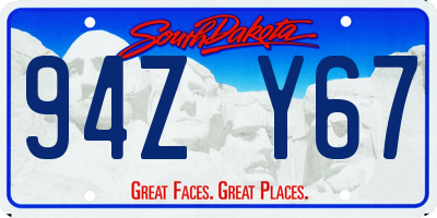 SD license plate 94ZY67
