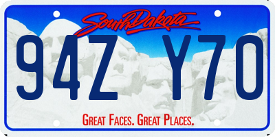 SD license plate 94ZY70