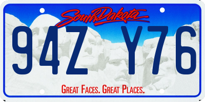SD license plate 94ZY76
