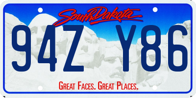 SD license plate 94ZY86