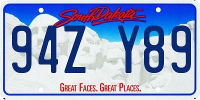 SD license plate 94ZY89