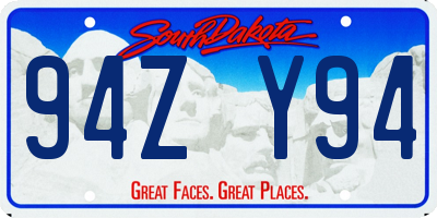 SD license plate 94ZY94