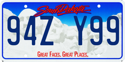 SD license plate 94ZY99