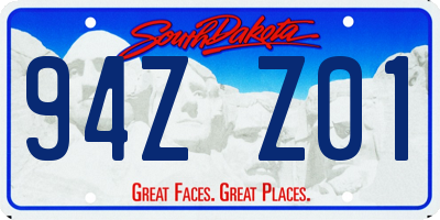 SD license plate 94ZZ01