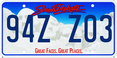 SD license plate 94ZZ03