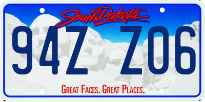 SD license plate 94ZZ06