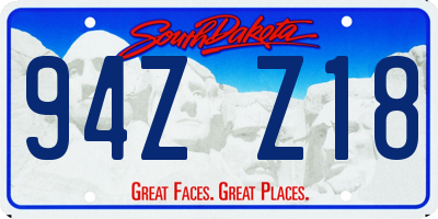 SD license plate 94ZZ18