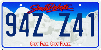 SD license plate 94ZZ41
