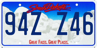 SD license plate 94ZZ46