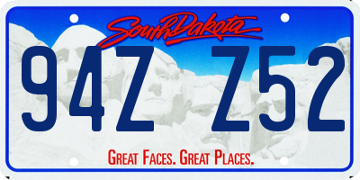 SD license plate 94ZZ52