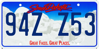 SD license plate 94ZZ53