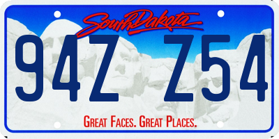 SD license plate 94ZZ54