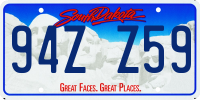 SD license plate 94ZZ59