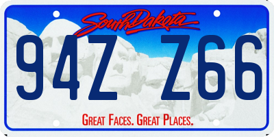 SD license plate 94ZZ66