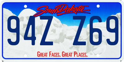 SD license plate 94ZZ69