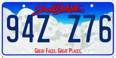 SD license plate 94ZZ76