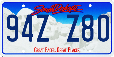 SD license plate 94ZZ80