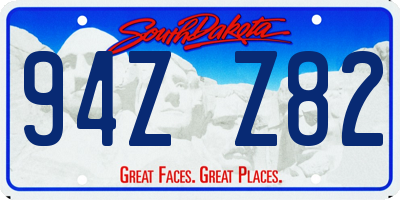 SD license plate 94ZZ82