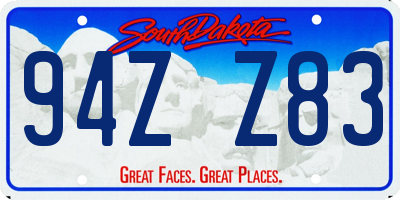 SD license plate 94ZZ83