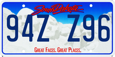 SD license plate 94ZZ96