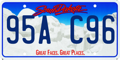SD license plate 95AC96