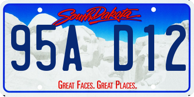 SD license plate 95AD12